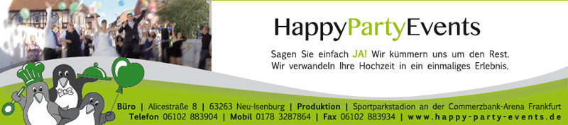 HappyPartyEvents - Hochzeitsflyer